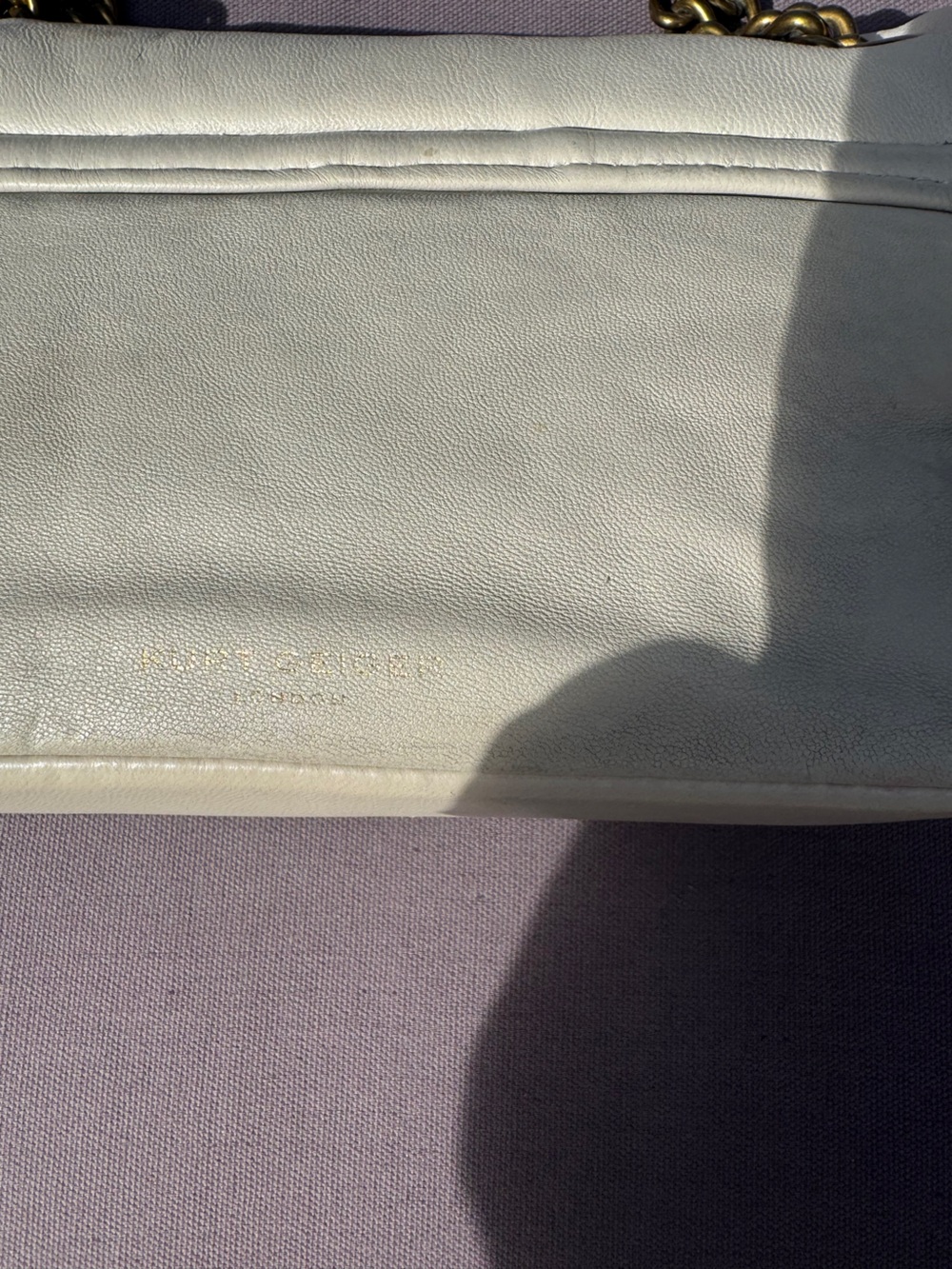 Kurt Geiger London Mini Kew Cream Leather Eagle Head Crossbody Bag GUC - Picture 9 of 16
